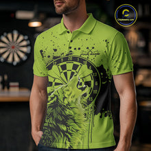 Load image into Gallery viewer, Custom Grunge Splatter Olive Green Wolf Dart Men Polo Shirt, Wolf Dart Team Jerseys IPHW10019