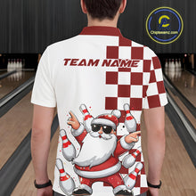 Load image into Gallery viewer, Custom Funny Santa Claus Christmas Bowling Men Polo Shirts, Xmas Bowling Team Shirt IPHW10110