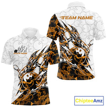 Load image into Gallery viewer, Custom Yellow Camo Bowling Men Polo Shirt, Bowling Ball Pattern Team Jerseys IPHW10988