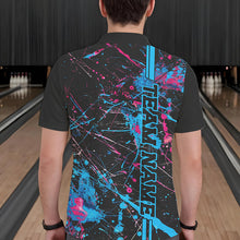 Load image into Gallery viewer, Custom Blue And Pink Strike Bowling Shirts For Men And Women, Camo Bowling Team Jerseys IPHW6428