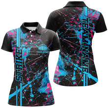 Load image into Gallery viewer, Custom Blue And Pink Strike Bowling Shirts For Women, Camo Bowling Team Jerseys IPHW6428