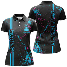 Load image into Gallery viewer, Custom Blue And Pink Strike Bowling Shirts For Women, Camo Bowling Team Jerseys IPHW6429