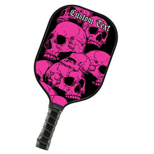 Load image into Gallery viewer, Black And Pink Skulls Customized Picklebal Paddle, Team Pikcleball Paddles Halloween Pickleball Gifts IPHW7487
