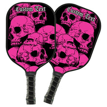 Load image into Gallery viewer, Black And Pink Skulls Customized Picklebal Paddle, Team Pikcleball Paddles Halloween Pickleball Gifts IPHW7487