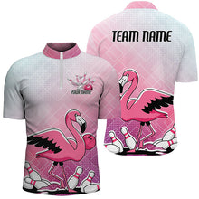 Load image into Gallery viewer, Pink And Purple Pastel Custom Funny Flamingo Bowling Shirts For Men, Cute Bowling Team Uniform IPHW7732