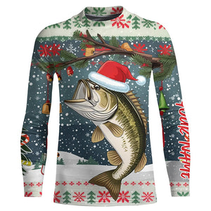 Custom Christmas Largemouth Bass Fishing Shirts, Xmas Bass Fishing Shirt For Men, Women And Kid IPHW7972