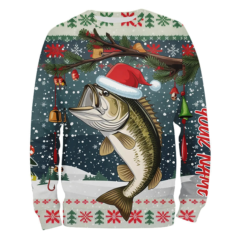 Custom Christmas Largemouth Bass Fishing Shirts, Xmas Bass Fishing Shirt For Men, Women And Kid IPHW7972