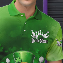 Load image into Gallery viewer, Custom Celtic St Patricks Day Bowling Polo Team Shirts For Men, Shamprock Skull Bowling Shirt IPHW8589