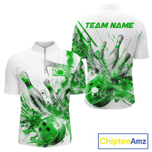 Load image into Gallery viewer, Custom Black And Green Men Bowling Team Shirts, Bowling League Shirt Bowlers Outfit IPHW10783