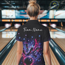 Load image into Gallery viewer, Custom Colorful Elegant Butterfly Bowling Women Quarter-Zip Shirt, Flame Bowlers Jersey IPHW11012