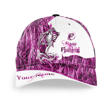 Load image into Gallery viewer, Bass Fishing Adjustable Baseball Trucker Angler Hat Cap, Personalized Fishing Gifts |Pink Camo IPHW4549