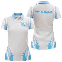 Load image into Gallery viewer, Blue Bowling Shirts For Women, Custom Name Bowling Uniforms Bowling Jerseys IPHW6956