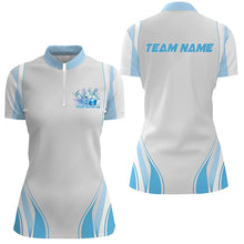Load image into Gallery viewer, Blue Bowling Shirts For Women, Custom Name Bowling Uniforms Bowling Jerseys IPHW6956