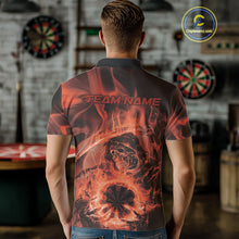 Load image into Gallery viewer, Custom Orange Flame Grim Reaper Halloween Dart Men Polo Shirts For Team, Dart Jerseys IPHW10031