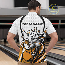 Load image into Gallery viewer, Custom Yellow Lion Bowling Men Quarter-Zip Shirt, Lion Bowling Team League Shirt IPHW10126