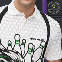 Load image into Gallery viewer, Custom Green Lion Bowling Men Polo Shirt, Lion Bowling Team League Shirt IPHW10127