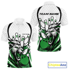 Load image into Gallery viewer, Custom Green Lion Bowling Men Polo Shirt, Lion Bowling Team League Shirt IPHW10127