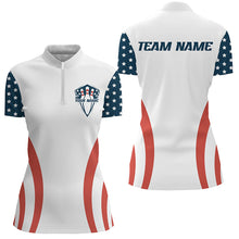 Load image into Gallery viewer, Custom American Flag Bowling Team Jerseys, Patriotic Bowling Tournament Bowling Team Shirts IPHW6613