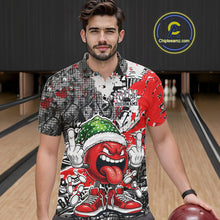 Load image into Gallery viewer, Custom Funny Christmas Bowling Men Polo Shirts, Crazy Bowling Ball Xmas Outfit IPHW10129