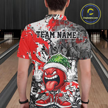 Load image into Gallery viewer, Custom Funny Christmas Bowling Men Polo Shirts, Crazy Bowling Ball Xmas Outfit IPHW10129