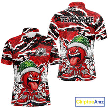 Load image into Gallery viewer, Custom Funny Christmas Bowling Men Polo Shirts, Crazy Bowling Ball Xmas Outfit IPHW10131