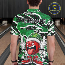 Load image into Gallery viewer, Custom Funny Christmas Bowling Men Polo Shirts, Crazy Bowling Ball Xmas Outfit IPHW10132