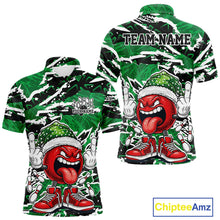 Load image into Gallery viewer, Custom Funny Christmas Bowling Men Polo Shirts, Crazy Bowling Ball Xmas Outfit IPHW10132
