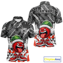 Load image into Gallery viewer, Custom Funny Christmas Bowling Men Polo Shirts, Crazy Bowling Ball Xmas Outfit IPHW10134
