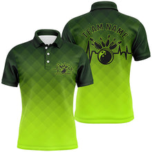 Load image into Gallery viewer, Bowling Heartbeat Pulse Line Green Argyle Custom Bowling Team Shirts For Men And Women IPHW6443