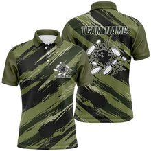 Load image into Gallery viewer, Custom Navy Green Camo Bowling Shirts For Men And Women, Bowling Strike Team Shirts IPHW6449