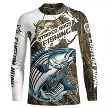 Load image into Gallery viewer, Striped Bass Fishing Custom Long Sleeve Tournament Shirts, Camouflage Striper Fishing Jerseys IPHW6627