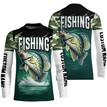 Load image into Gallery viewer, Camouflage Crappie Fishing Custom Long Sleeve Tournament Shirts, Fishing Gifts For Fisherman IPHW6630