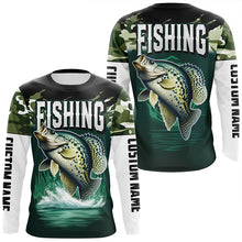 Load image into Gallery viewer, Camouflage Crappie Fishing Custom Long Sleeve Tournament Shirts, Fishing Gifts For Fisherman IPHW6630