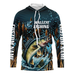 Walleye Fishing Customized Long Sleeve Tournament Fishing Shirts, Walleye Fishing Jerseys IPHW6632