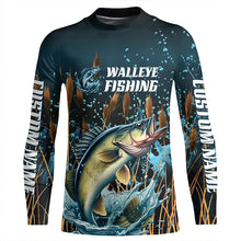 Load image into Gallery viewer, Walleye Fishing Customized Long Sleeve Tournament Fishing Shirts, Walleye Fishing Jerseys IPHW6632