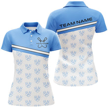 Load image into Gallery viewer, Blue Bowling Shirts For Women, Bowling Uniform Custom Bowling League Shirts IPHW6963