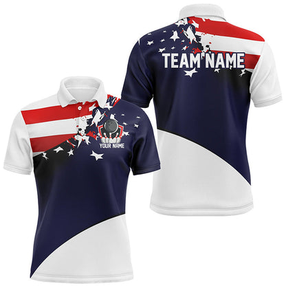 Custom American Flag Bowling Jerseys For Men And Women, Patriotic Bowling Shirts IPHW6968