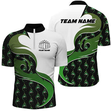 Load image into Gallery viewer, Customized Green Flame Bowling Polo Shirts For Men, Bowling Team Shirts Outfit Bowling IPHW6973