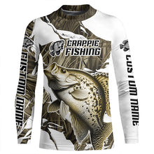 Load image into Gallery viewer, Grass Camo Custom Crappie Fishing Long Sleeve Tournament Fishing Shirts, Crappie Fishing Apparel IPHW6460