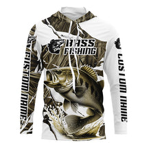 Load image into Gallery viewer, Grass Camo Custom Smallmouth Bass Fishing Long Sleeve Fishing Shirts, Smallmouth Fishing Apparel IPHW6462