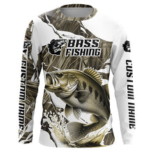 Load image into Gallery viewer, Grass Camo Custom Smallmouth Bass Fishing Long Sleeve Fishing Shirts, Smallmouth Fishing Apparel IPHW6462