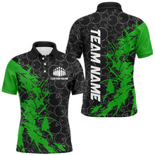 Load image into Gallery viewer, Black And Green Customized Bowling Shirts For Men, Custom Bowling Jerseys Team Bowling Shirts IPHW6983