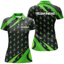 Load image into Gallery viewer, Customized Green Flame Bowling Shirts For Women, Team Bowling Jerseys With Name IPHW6991