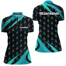 Load image into Gallery viewer, Customized Blue Flame Bowling Shirts For Women, Team Bowling Jerseys With Name IPHW6992