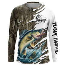 Load image into Gallery viewer, Walleye Fishing Custom Camo Long Sleeve Fishing Shirts, Walleye Fishing Tournament Apparel IPHW7196