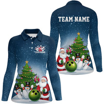 Load image into Gallery viewer, Custom Christmas Ladies Bowling Shirts, Funny Santa Bowling Tournament Shirt Bowler Gift IPHW7977