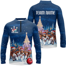 Load image into Gallery viewer, Custom Funny Christmas Reindeer Bowling Shirts For Men, Xmas Bowling Outfit Bowler Gifts IPHW7978