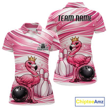 Load image into Gallery viewer, Sassy Classy Flamingo Queen Custom Women Bowling Polo Shirts, Slay Ladies Outfits IPHW11021