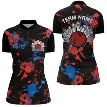 Load image into Gallery viewer, Red White And Blue Colors Camo Custom Women Bowling Team Shirts Bowler Outfits IPHW6471