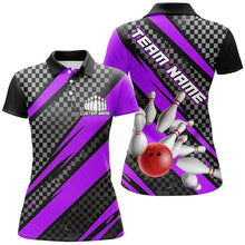 Load image into Gallery viewer, Splatter Pins Custom Bowling Team Shirts For Women, Bowling Tournament Shirt | Purple IPHW6473